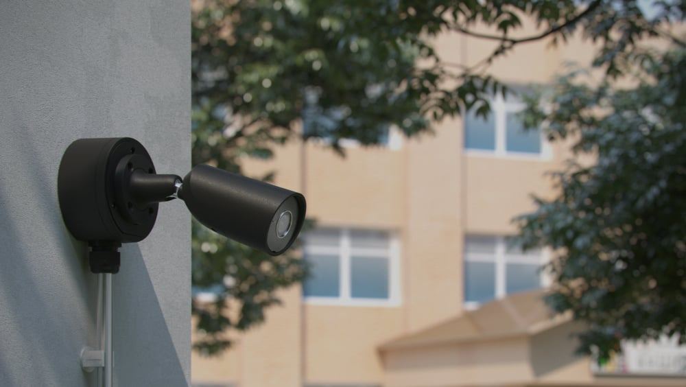 Εξωτερική κάμερα σε σχολικό κτίριο